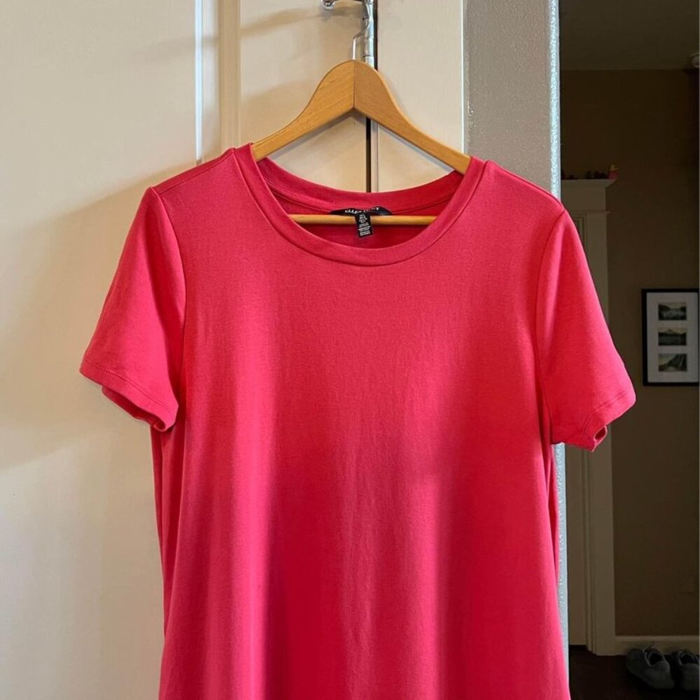 Women's Ellen‎ Tracy T-Shirt Dress-Color Red Robin-Size L